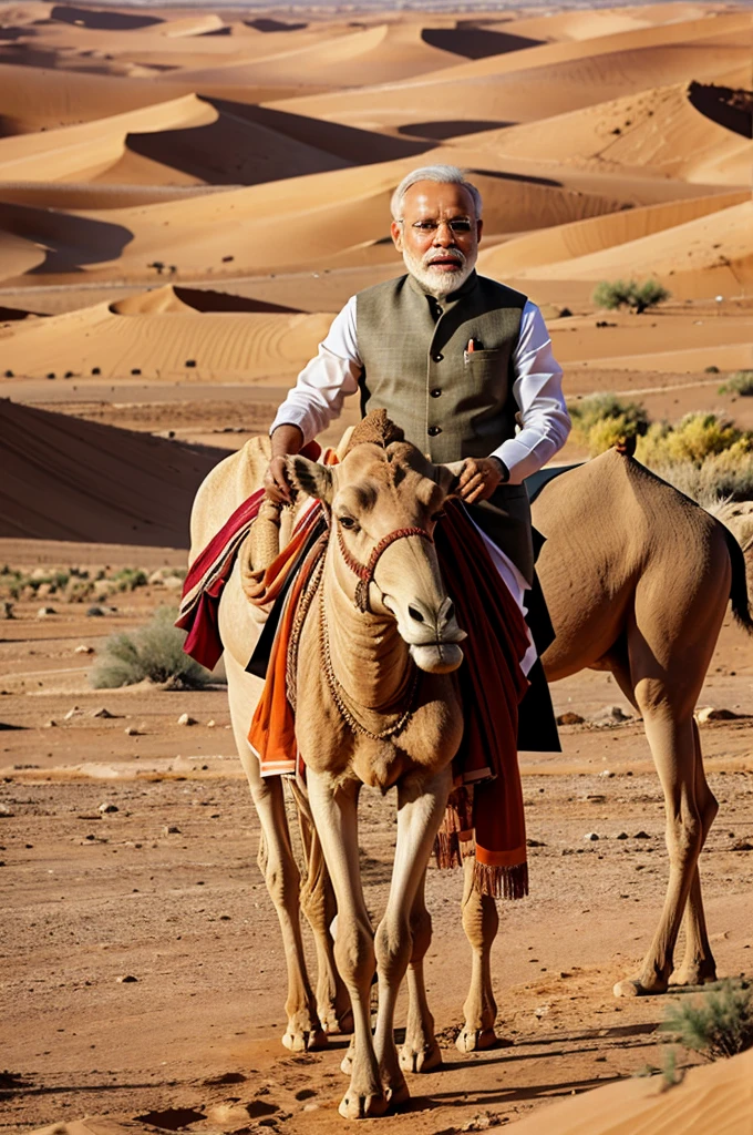 Narendra Modi camel in desert Life