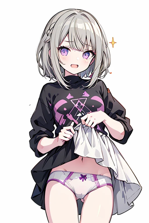 1 girl ,(from above:1.2),purple color hair、Purplish pink eyes that dreamers desire, (Blonde hair) , small stature, Colossal tits, , (masutepiece:1.2, Best Quality), (finely detailed beautiful eye: 1.2), (beautifull detailed face), (Best Illumination, extremely delicate and beautiful), ((Cinematic Light)), Dramatic light, (Pale white background:1.5), Short bob hair（1:3）、Ultra Contrast、Braid a little around the ears, White long dress、only has 5 fingers、、Her pussy is visible through the white thong、Wet pants、You can see inside your underwear、full of sweat、mocking look、diaper、nffsw,Arms crossed、grab the arm、Shoot from above、The angle is as seen from below.、Best Quality、Large breastuscular pussy、Pubic hair,high-level image quality、hightquality、8K,perfect hand、5 fingers、finger pin、Perfect Finger、T back、Naked、noise cut、bullet hand、Her hair color should have been a brighter purple.The skirt part is also carefully expressed..、Purple skirt、the skirt is floating in the wind、Dark purple panties、Pubic hair majority,A scene of make cooking Carbonara Pasta in the kitchen,(with sparkling eyes and a contagious smile),open mouth, Looking at Viewer,

