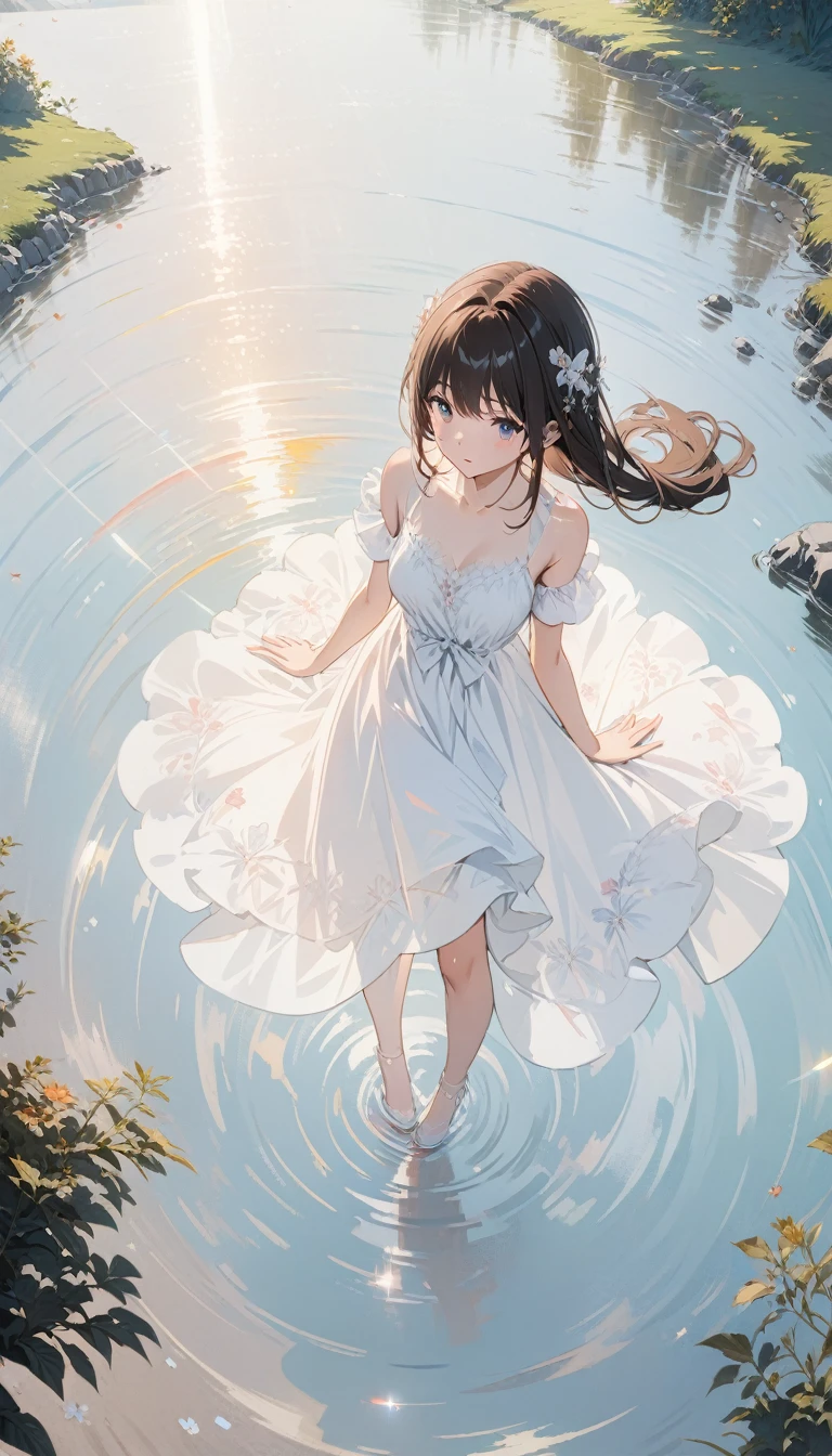 From above,whole body,{Highest quality}, {{masterpiece}}, {High resolution}, original, Highly detailed 8k wallpaper, One girl, {Very delicate and beautiful},Ray Tracing,{Highest quality}, {{masterpiece}}, {High resolution}, original, Highly detailed 8k wallpaper, {Very delicate and beautiful},can&#39;t believe it_Absurd,colorful,Exquisite detail,Art Book,On the bed,indoor,photographrealistic,Aesthetic painting,photograph (Moderate) ,alone,curly_hair,black_hair/black_eye,In-person audience,look up,Sleeping on your back,Put your arms behind your head,orgasm,surprised,eyeを大きく開いて,Night Dress,Striped_Knee socks,