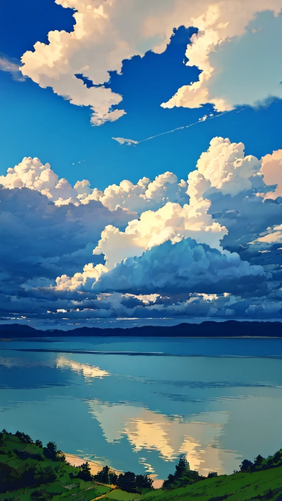 The sky is blue and the clouds float around.,River in the middle of a deep forest,Fascinating, worth searching for