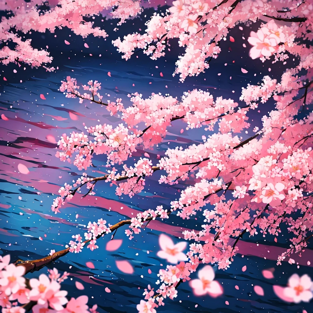 Cherry Blossoms at Night