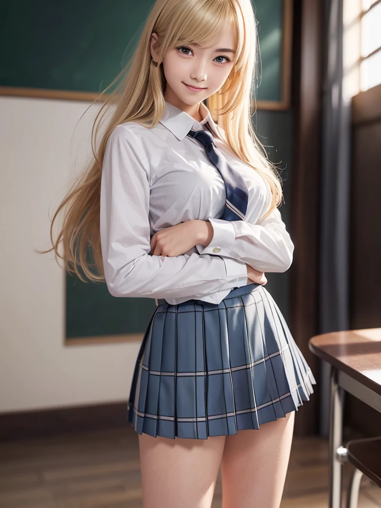 ((beautiful Russian girl:1.3)) ((School uniforms:1.4)) ((Panty shot:1.5)) ((high school)),((dark blue skirt:1.3)) ((in the classroom:1.3 )) ((fine_fabric:1.4)) ((random sexy pose:1.3)) ((sweaty:1.5))((face is flushed:1.4)) ((big breasts:1.4)) ((close up:1.2 )) best quality,artwork,ultra high resolution,(photorealistic:1.4),RAW photo,(Authentic skin texture:1.3),(film grain:1.3),panorama,character portrait,very wide shot,Waist close-up, cowboy shot, (in the dark, deep shadow, Subtle, Cold light,) night, (()), Conveying Tears,, dust, Tyndall Effect, (expression), 1 girl, beautiful detailed eyes and face, White Jabot ,Blue eyes,((blonde hair:1.2)) ((full body:1.3)) ((smile:1.3))