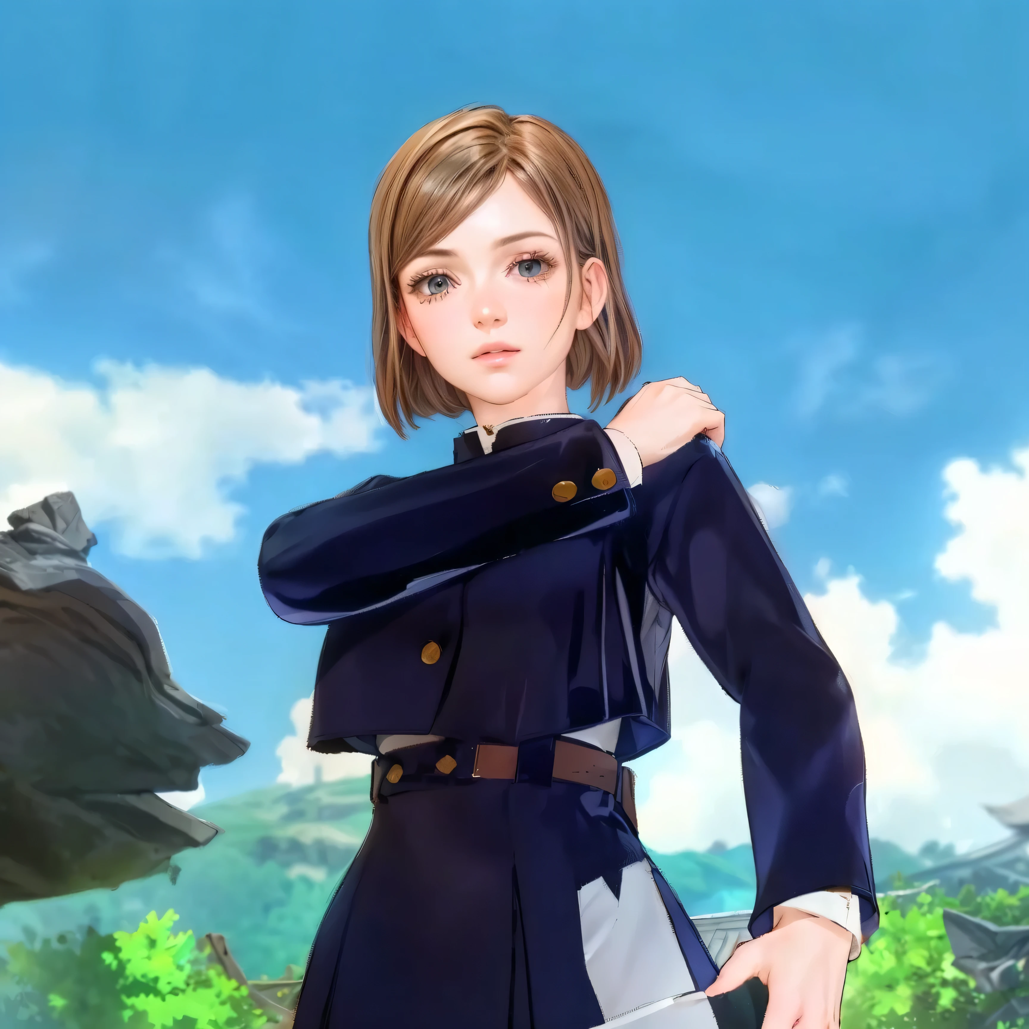 Best quality, masterpiece, ultra high res, 3D, (photorealistic:1.4), brown hair, professional lightning, sharp focus, deep shadow, (extremely detailed CG unity 4k fhd wallpaper), 8k.