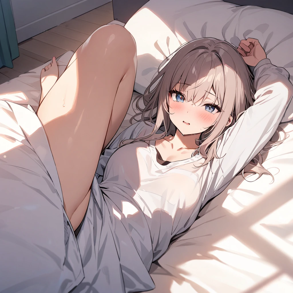 masterpiece,High school girl lying on bed,morning