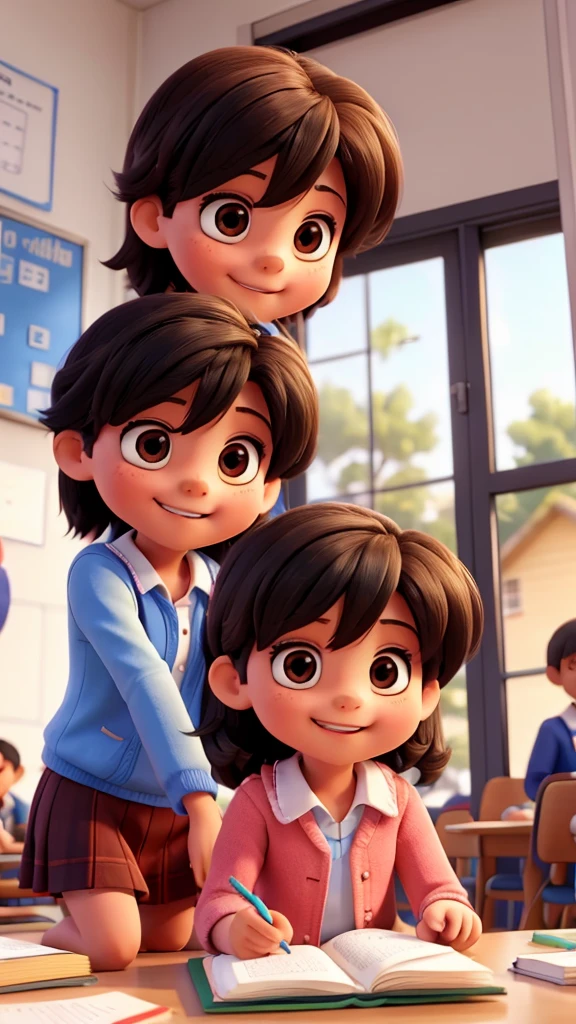 Children studying, joking, development Connection with parents and school