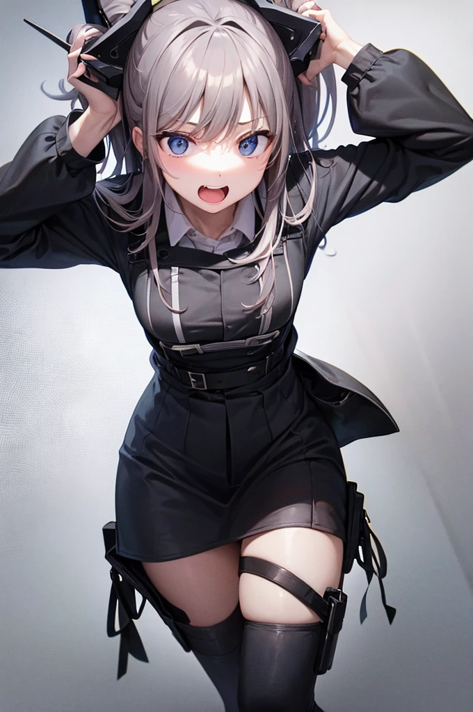Images of a neat and tidy woman going crazy