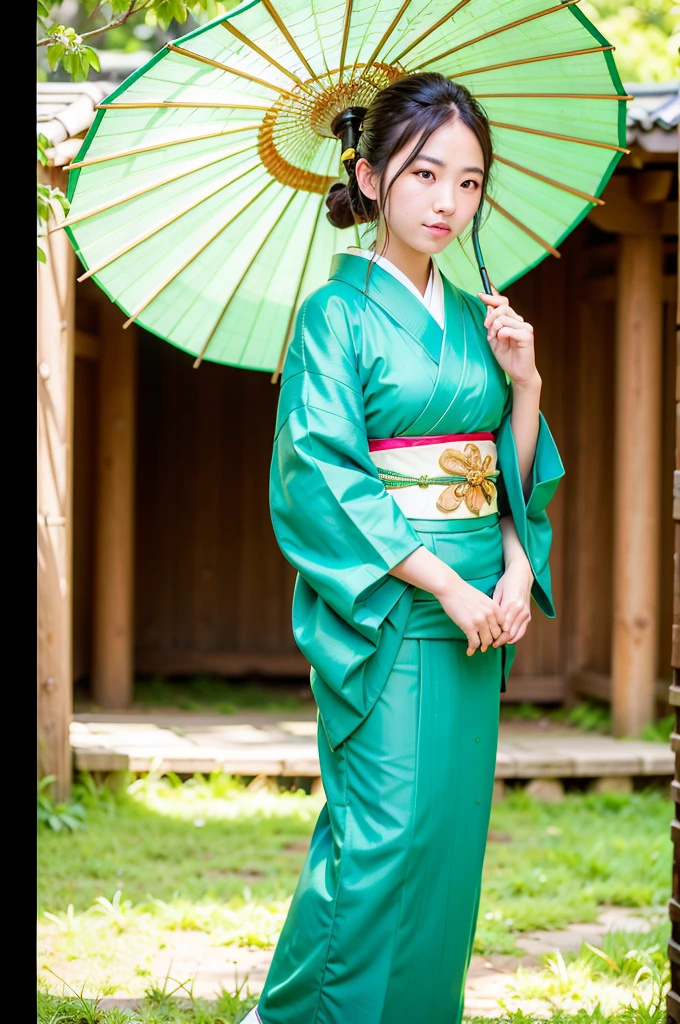 Women, (wearing green kimono_clothes: 1.3),雨が降っている、 holding an umbrella, holiday
Good hands, 4K, high resolution, masterpiece, top quality, head: 1.3, (((Hasselblad photo)), middle chest, fine skin, sharp focus, (film lighting), night, soft lighting, dynamic angle, [:( detail face: 1.2):0.2], medium chest, outside,
