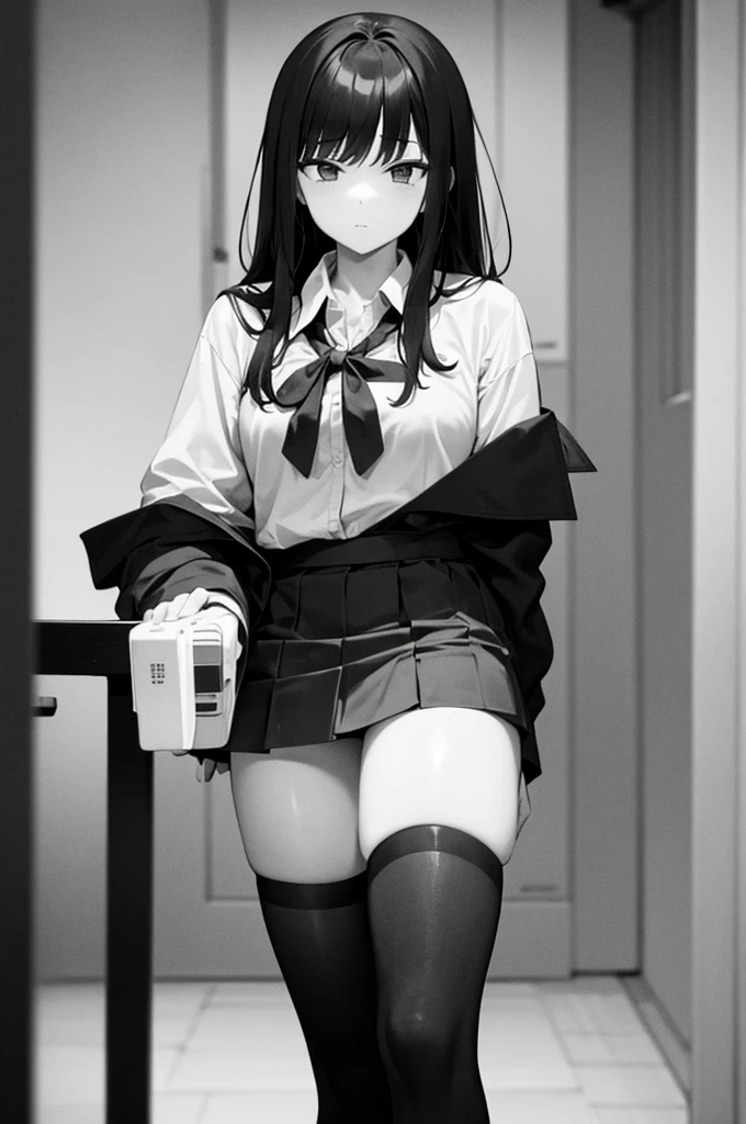 An image of a neat high school girl masturbating alone