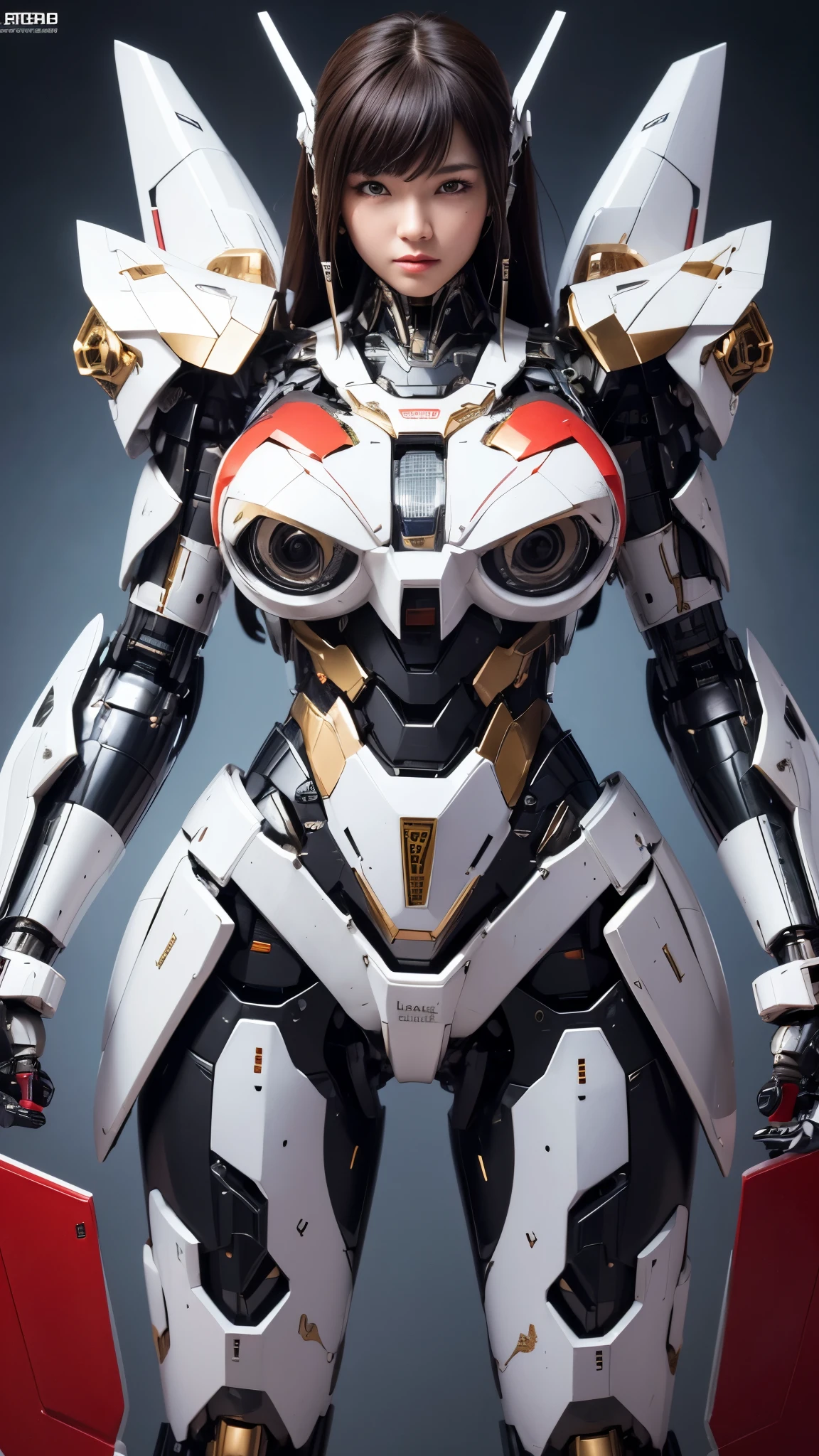 Textured skin, Super Detail, high details, High quality, Best Quality, hight resolution, 1080p, hard disk, Beautiful,(Super Heroine),Oppai Missile,beautiful cyborg woman,Mecha Cyborg Girl,Battle Mode,Girl with a Mecha Body,She wears a battle cyborg mech with a weapon,Fulll body Shot