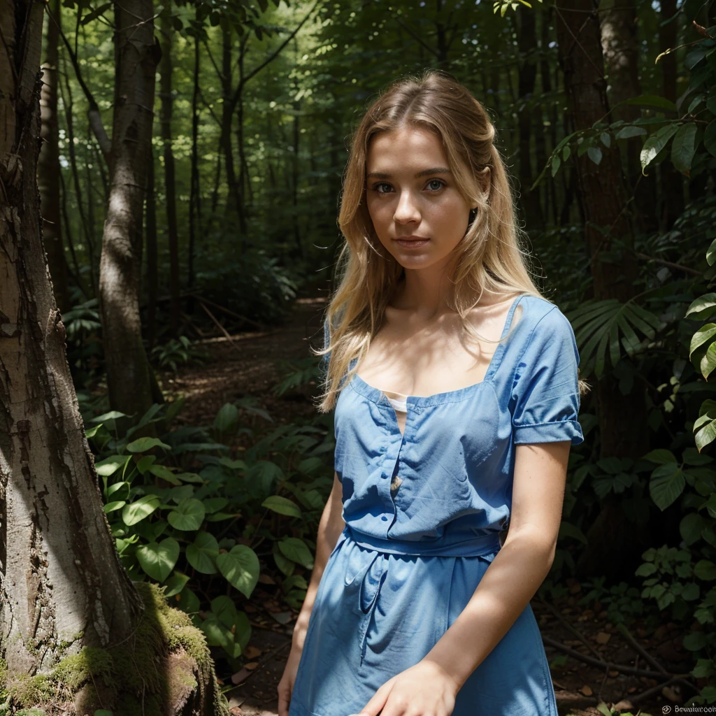 belle blonde explorant une forêt tropicale dense, (vêtue de vêtements de randonnée légers, observant la faune et la flore avec émerveillement et curiosité.), très détaillé, 21 ans, visage innocent, Cheveux ondulés naturels, yeux bleus, Haute résolution, chef-d&#39;œuvre, Meilleure qualité, détails complexes, Très détaillé, Netteté, Peau détaillée, Réaliste skin texture, texture, Yeux détaillés, professionnel, 4k, sourire charmant, tourné avec Canon, 85mm, faible profondeur de champ, Couleur de vision Kodak, corps parfaitement ajusté, extrêmement détaillé, Photo_\(ultra\), photoRéaliste, Réaliste, Post-traitement, Détails maximaux, rugosité, vrai vie, ultra Réaliste, photoréalisme, la photographie, 8k euh, la photographie