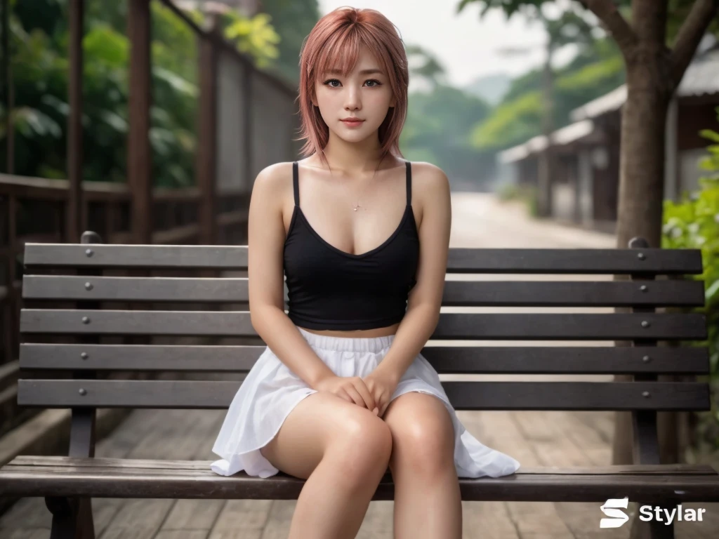 Honoka, (best quality,High,master part:1.2),ultra-detailed,portrait,Beautiful and detailed face,delicate face,pinkish hair,medium brown eyes,Perfect Body,soft lighting,vivid colors