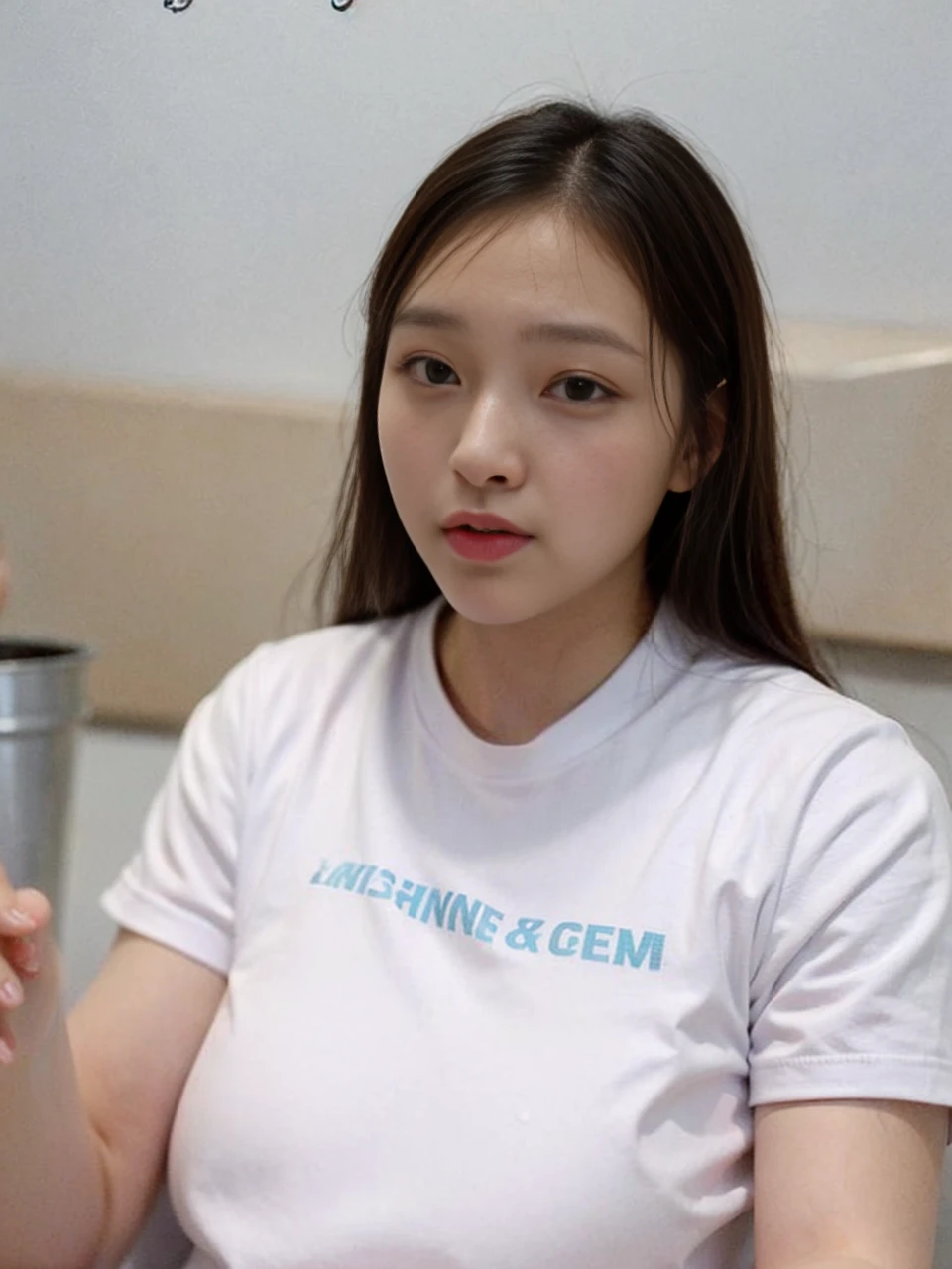 There was a woman eating a cup of ice cream with a straw, Eating ice cream, eating ice - cream, wenfei ye, wenjun lin, inspired by Ma Yuanyu, ice cream on the side,, xintong chen, Eating, Qiu Fang, Lin Qifeng, yanjun cheng, wei wang, yuxiang chen