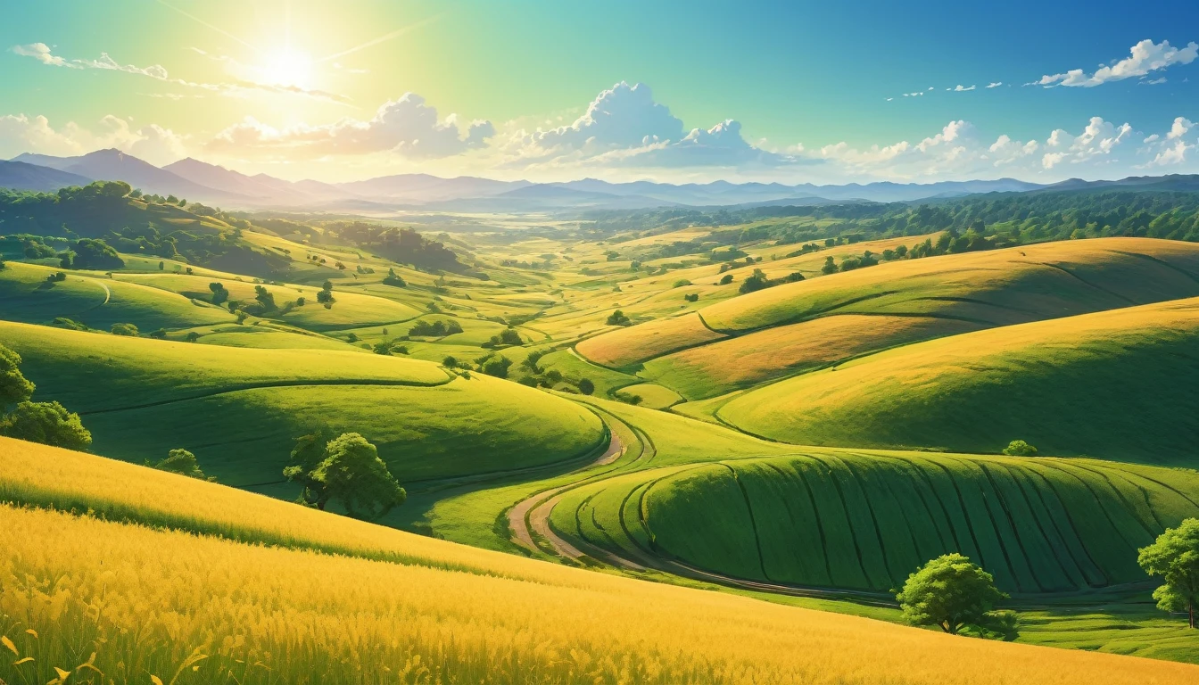 (anime, fantasy, tarrish land), (best quality, high resolution, depth of filed, HDR:1.2), vibrant colors, Rounded. Highlights. Heat waves. Smooth. Fluid. Cool air. Wind. Sugary. Days and days. Crackled. Hardened. Glaze. Low contrast. 2D. Bland. Simple. Unadorned. Minimalist