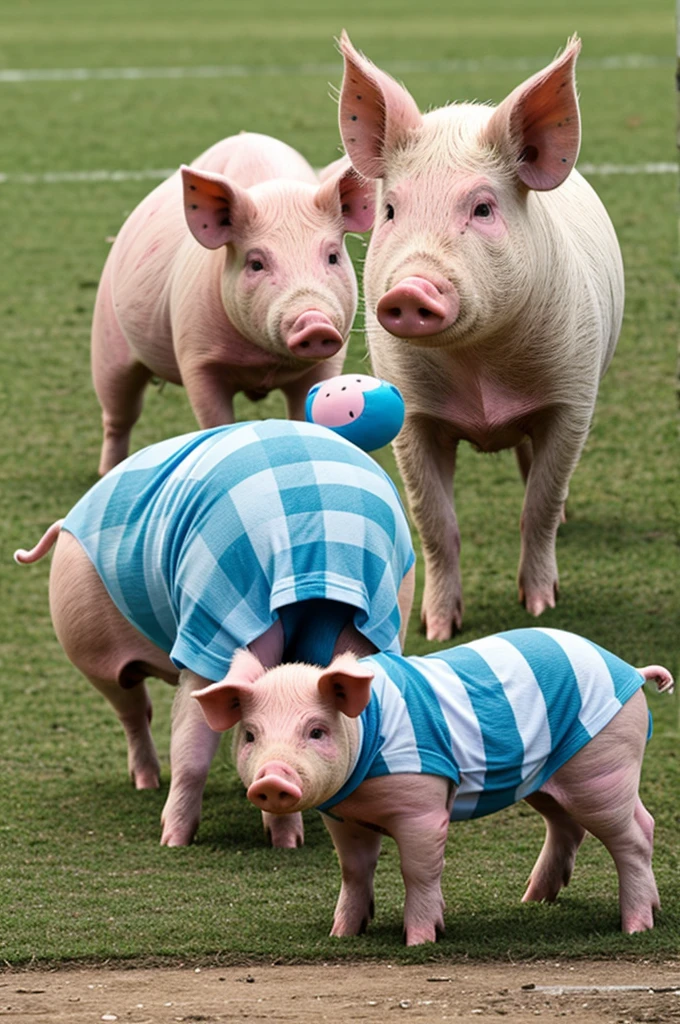 Pigs wearing Argentina jersey 