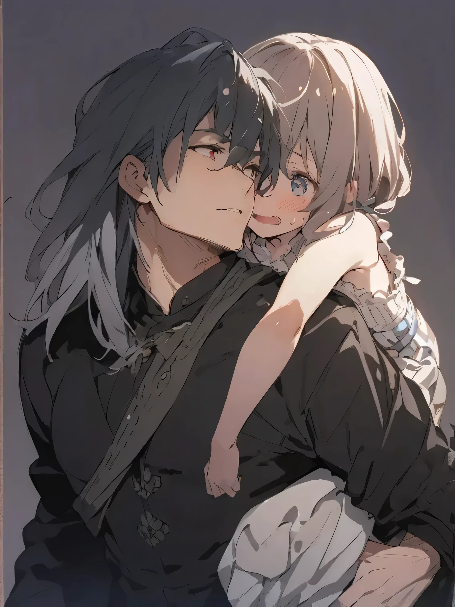 Girl being piggybacked short hair