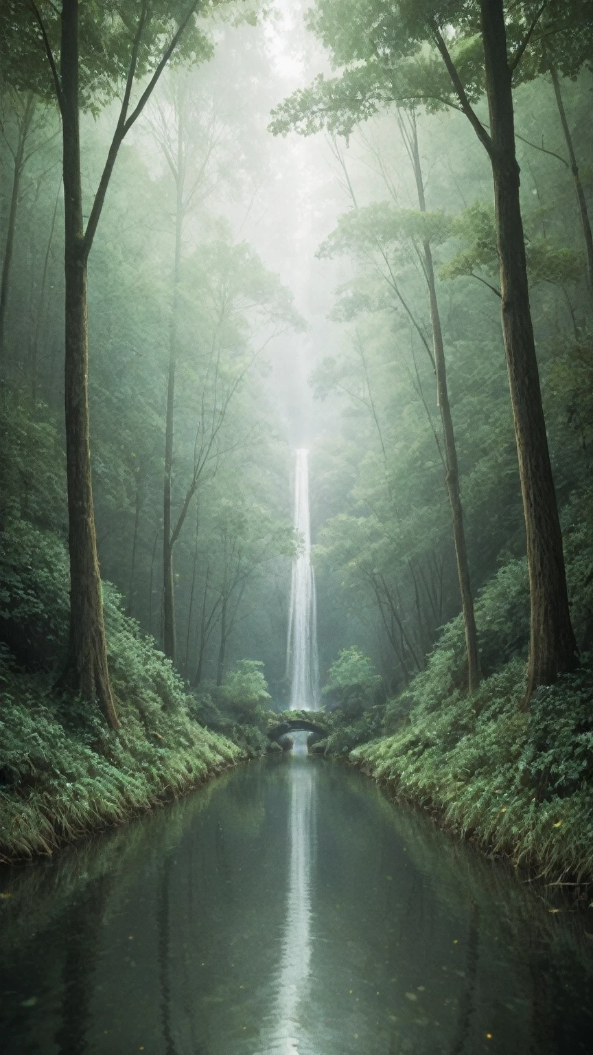  realistic,score_9, score_8_up, score_7_up, BREAK,
 a forest theme with natural elements. The scene is set in a lush jungle, with tall trees towering above and a quiet stream meandering through the undergrowth. Surrounding the stream are small glowing mushrooms, their light softly illuminating the delicate leaves and branches.
The natural elements are brought to life with the addition of fireflies and glowing particles, creating a magical and serene atmosphere. Butterflies flutter around, adding a sense of liveliness to the scene. The leaves and branches are rendered with exquisite detail, showcasing the artist's skill in capturing the essence of nature.
The artwork is presented in an isometric 3D perspective, with the use of Octane rendering and ray tracing techniques that enhance the realism of the scene. The reflections on the water, the shimmering of the fireflies, and the glow of the particles are all exceptionally detailed, making this wallpaper one of the best reflections ever created.
This illustration is a testament to the artist's ability to blend realism with fantasy, creating a visually captivating and immersive experience that transports the viewer into a world of natural beauty and wonder.