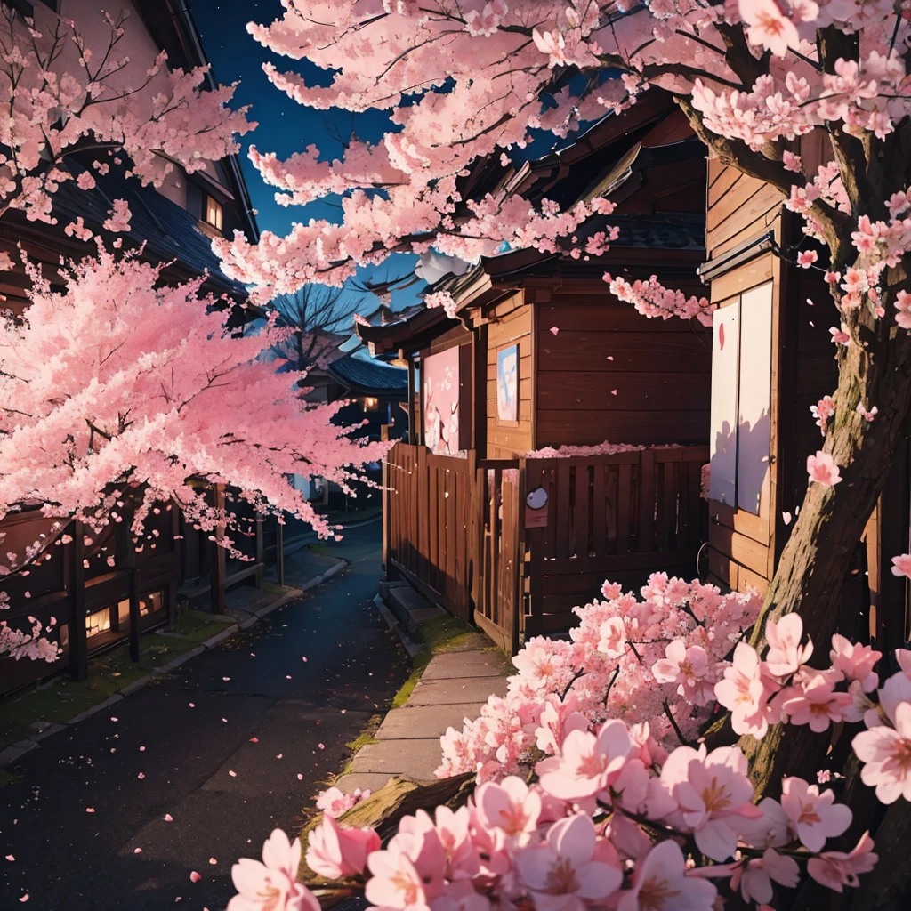 Cherry Blossoms at Night Broken Heart