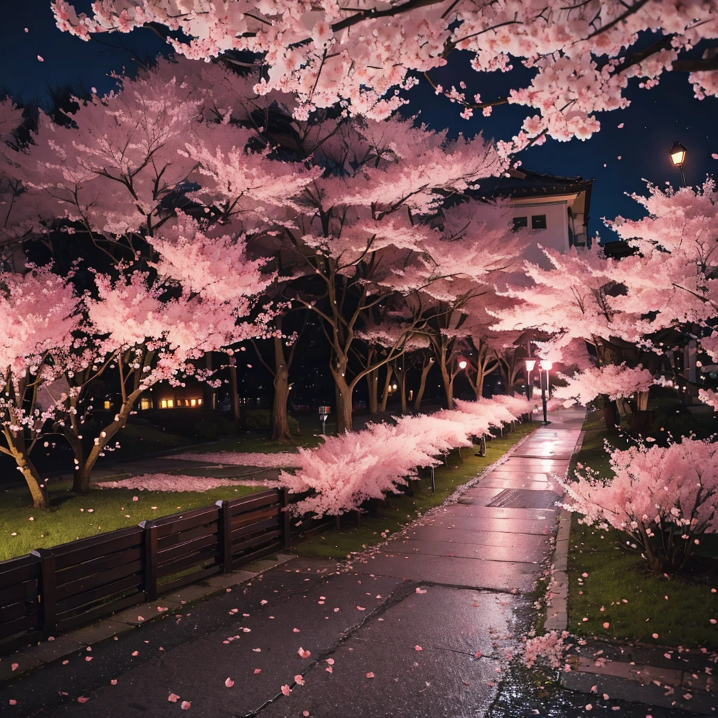 Cherry Blossoms at Night Broken Heart
