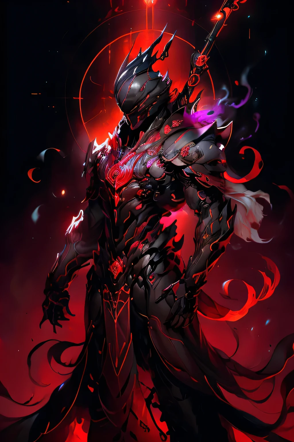 Beautifully detailed images,Depicts a magic sword, Radiate magical energy. Blade, Shiny and soft, Red light, Bends and twists when reaching from one hand to the other, Create a mesmerizing, Light red flame rotating ethereal trajectory. The surrounding rooms are bathed in a reddish light., Deep red light, Casts a faint glow on an object. Macro lens, Prime Time, Soft lighting