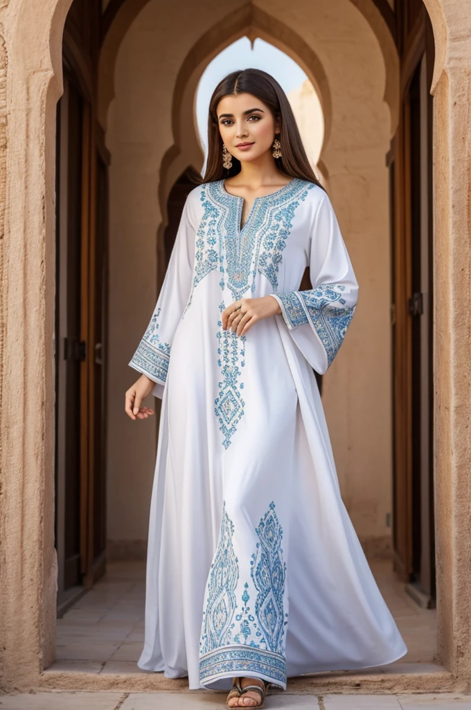 I want to make photos of beautiful Muslim women, full body camera capture. wearing a robe and minal aidzin style. Can?