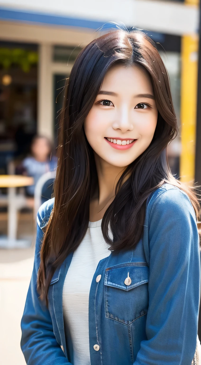 A beautiful young woman in her early 20s, half Korean and half Japanese, medium-length black hair, fair skin, casual outfit, smiling, everyday setting, portrait photo
Additional details:
- Age: Early 20s
- Hair: Medium-length, straight black hair
- Eyes: Natural Asian eyes, expressive and bright
- Skin: Fair and smooth complexion
- Outfit: Casual, trendy clothing suitable for daily wear
- Expression: Gentle, warm smile
- Background: Everyday setting, such as a cafe, park, or city street
- Style: Natural, candid portrait photography
- Lighting: Soft, flattering natural light