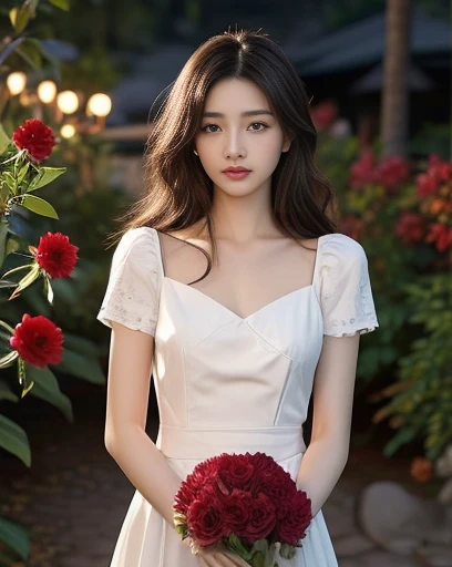 Araffe woman, beautiful,  long hair,black eyes,abdominal muscles, ผู้หญิงlong hairชาวเอเชียตะวันออกเฉียงใต้ที่มีใบหน้ากลม, ,ponytail, long hairลอยปลิวขึ้น, Large chest measures 38 inches., Warm light, morning sun,  long hair,black eyes,abdominal muscles, The body is beautiful and strong., rounded chest, (digital painting, HDR, high contrast), 3-D, 8K, 45,000,000 pixcls,Asian girl, Gorgeous Chinese model, Japanese model, beautiful asian woman, Japanese goddess, Very beautiful girl., beautiful young woman, In the water up to her shoulders, very beautiful woman, Attractive and beautiful, sexy girl, Asian girl, beautiful female model, jaw-dropping beauty, Attractive face and body