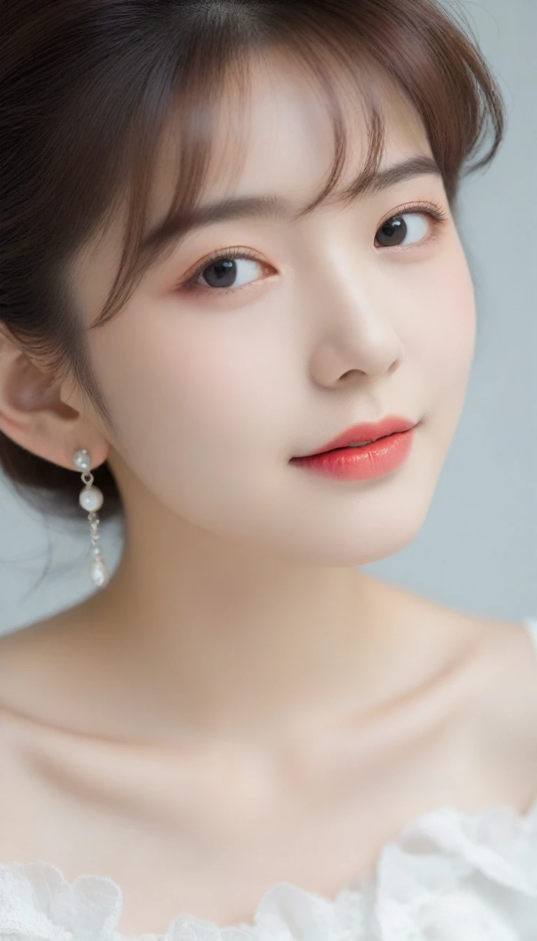 8K, Ultra-high resolution, Highest quality, masterpiece, Rule of thirds photography,Surreal, photograph, 1 person, (16 3), pretty girl, Cute face, Beautiful eyes in every detail, 細かくdetailedに,masterpiece,, One Girl:1.2, 日本のwomanアナウンサー,Highest quality, 非常にdetailed, masterpiece, 1 person,woman,(((完璧なwomanの体))),Very beautiful face, Very beautiful body,Gentle expression, Very beautiful eyes,(Perfect Makeup:1.1),Fashion Model,Curly Hair,Shaggy Hair,Candy colored hair:1.3, Very thin body,Smart Abs, Chiffon blouse,A kind smile,Upper body portrait,(White Background), (Shiny skin),(Earrings),,Looking at the audience、beauty,Long neck、Laugh a little、Please close your mouth and laugh、(((Ideal body type))),A cup small breasts :2,whole body、Perfect Anatomy、鮮明なdetailed、detailed、Surreal、Light and shadow,Strong light