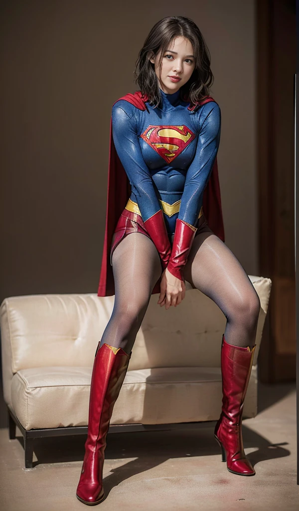 No background、(((Sweating profusely))).(((Beautiful legs in black tights.)))、(((Legally express the beauty of your smile)))、((((Make the most of your original images)))、(((体にぴったりフィットするSupergirl Costume)))、(((Supergirl Costume)))、(((short and beautiful hair)))、(((suffering)))、(((Please wear black tights....、Wear red boots)))、((Best image quality、8K))、((Highest quality、8K、masterpiece:1.3))、(((Preserve background )))、Sharp focus:1.2、Beautiful woman with perfect figure:1.4、Slim Abs:1.2、Wet body:1.5、Highly detailed face and skin texture、8K