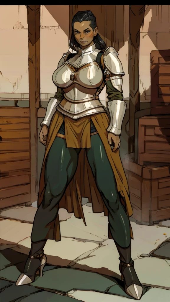 Mature female, medieval, knight costume, full body image