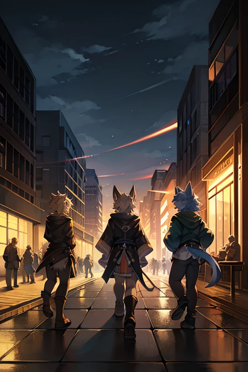 During a day,A Beatles-inspired group of Yusha-tachi walk across a crosswalk, reminiscent of the victory Road. BREAK Each of the four individuals is dressed differently, walking in tile. BREAK 馬車 and buildings surround them, atmosphere.Break masterpiece,ultra quality,best quality,ultra detailed,super detailed,super fine illustration,8K,8K quality,in 8K,8K background,anime style,artistic,perfect face,perfect hands,