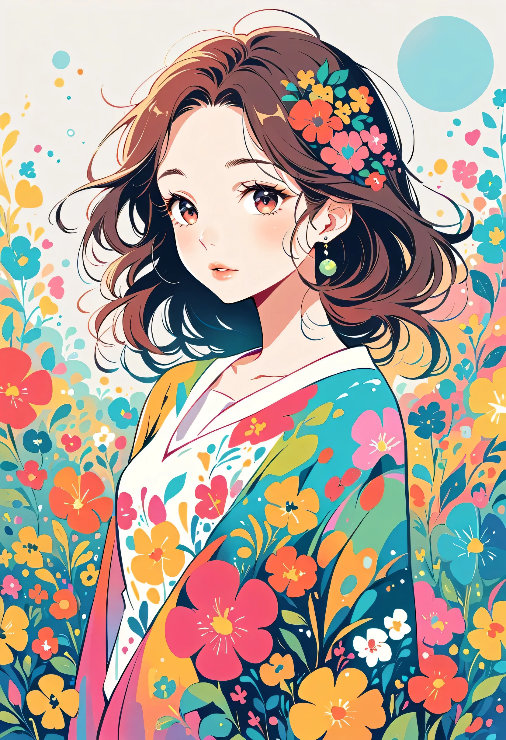 Paul Kleestyle、The most beautiful girl of all time、Lips in Love、Colorful flowers、Simple line initials、Abstract art、Urban Background,