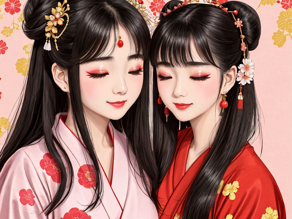 Each has a different expression2People and sisters、(2 girls)、⦅Dancing traditional arts with grace)、((Big Breasts、Small Face、Not exposed))、highest quality、masterpiece、(Black Hair、Bun Hair)、Brown Eyes、⦅Wide angle、Angle from above the waist、雑誌の表紙のtracing、Each person has a different perspective when looking into the distance⦆、(8K high quality、masterpiece、High resolution、Realistic and beautiful light and shadow、(highest quality)、(High Resolution)、(Very delicate and beautiful)、(Beautiful 8k face)、(Smiling and closing your eyes、Beautiful eyes)、(Clear skin)、(Soft hair)、(8Head to Body)、(A Japanese style yukata kimono with red, pink and orange floral patterns on a white background, interspersed with gold powder、Wearing a yukata2Beautiful Japanese girls)、((Tanabata decoration background))、((Shamisen)) ((Small Face))、(arms up)、Thin and small nose、(Red lipstick)、(Make your cheeks red)、(Glossy skin)、((Ink painting style))、Very thin eyebrows、Overall ultra-high image quality、(She is wearing maiko-style makeup.)、Whitening、Long and beautiful eyelashes、Glowing Skin、(Red cheeks),Straight nose、masterpiece、highest quality、whole body、 Eyebrows visible through hair、Bun Hair、Grin、gal、コgal、Viewer's eyes、Plaid、Stylish、woman、fine、tracing、
Waiting to start