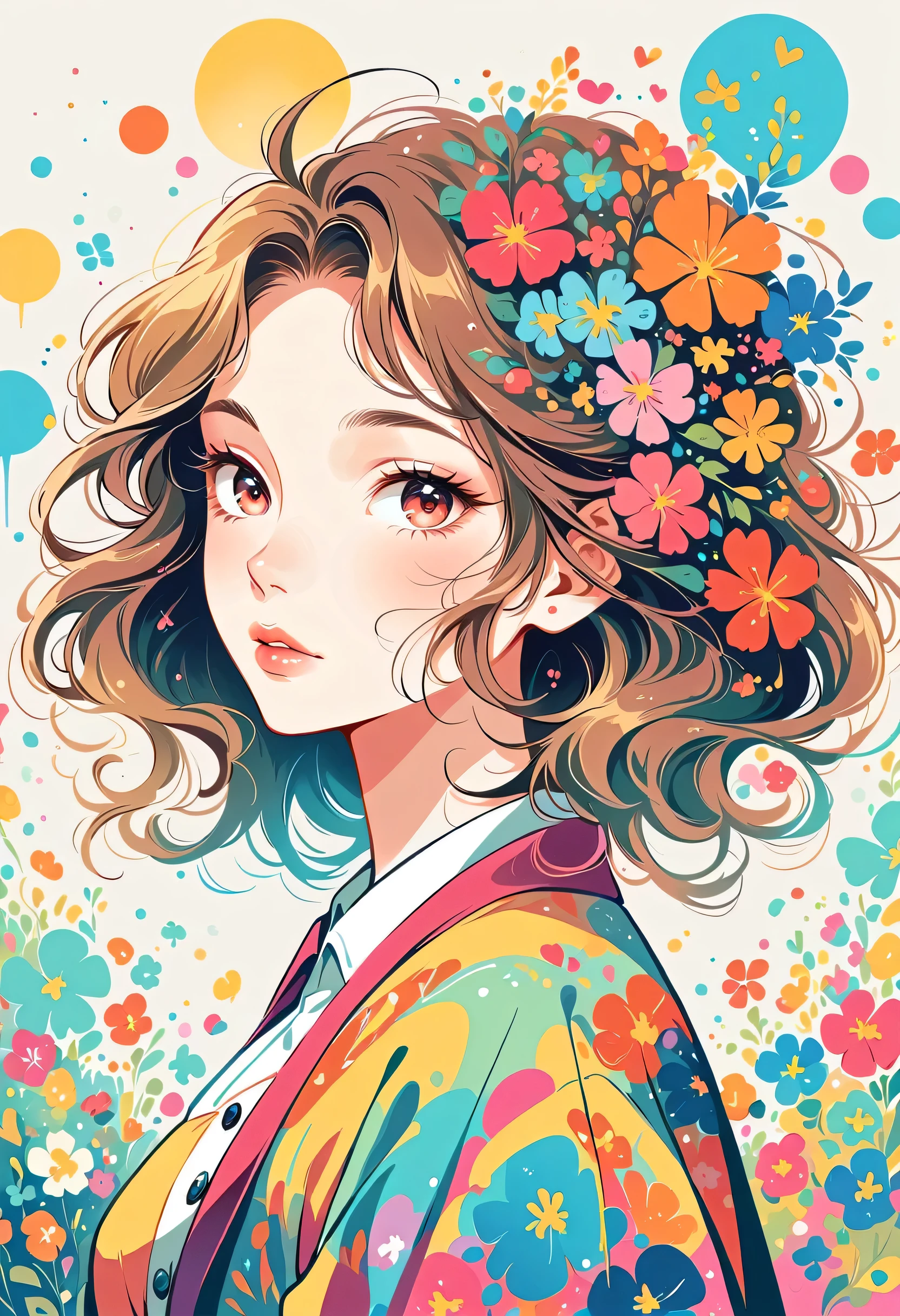 Paul Kleestyle、The most beautiful girl of all time、Lips in Love、Colorful flowers、Simple line initials、Abstract art、Urban Background,