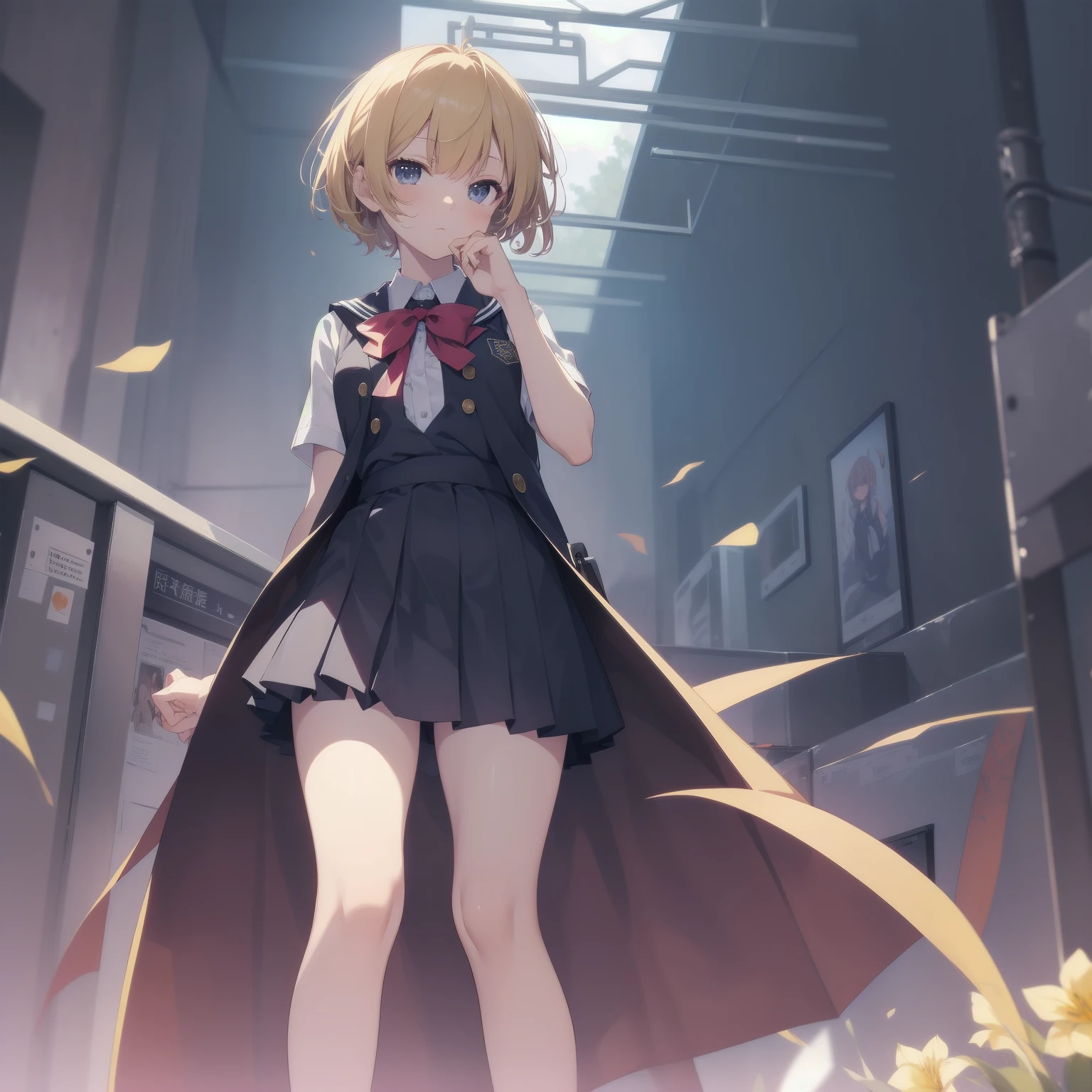 ultra-absurdres-Top quality by artist God, ultra-detailed, high resolution, anime moe artstyle, best anime 8k konachan wallpaper, pixiv contest winner, pool:2810, perfect anatomy,break, 1girl, (Please draw a girl walking sleepily to school alone. )break,(Solo,little female, 13-year-old:1.3),Full limbs, complete fingers,a junior high school student, (very short hair), short cut, flat chest, , small butt, small black eyes, beautiful detailed eyes, well-proportioned iris and pupils, expressive eyes, highres detailed hair, soft expression, salor school_uniform, sailor collar, serahuku, bow, pleated skirt,(Detailed Lighting), (Detailed background), in the School commute route. break,super detailed skin, Best cinematic lighting powered by famous artist, 8k,beauty illustration,photoshop_(medium),very aesthetic,break,((artist:toosaka_asagi )), artist:clamp ,artist:carnelian ,artist:kantoku ,