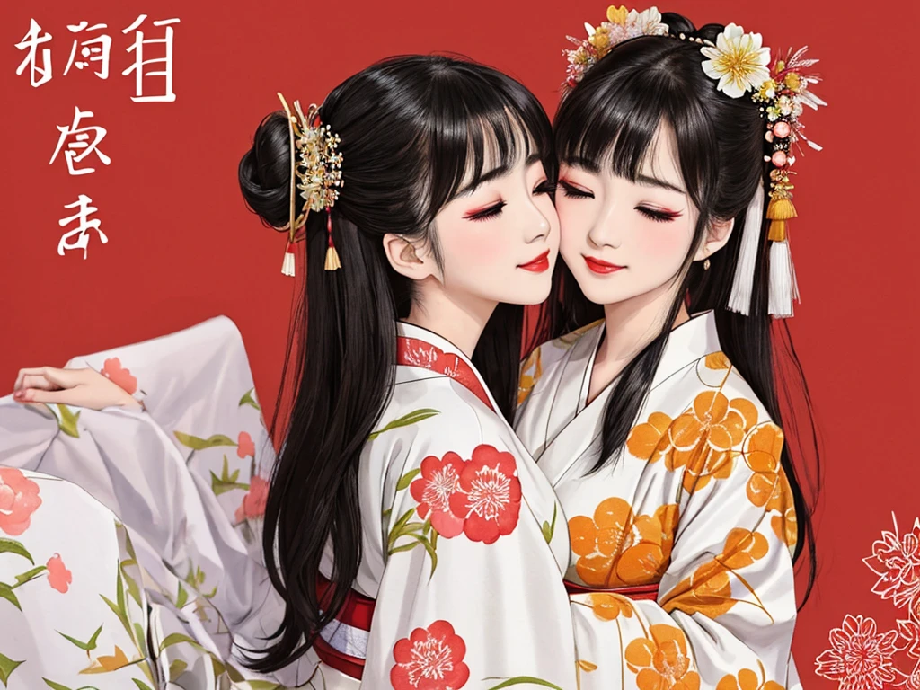Each has a different expression2People and sisters、(2 girls)、⦅Dancing traditional arts with grace)、((Big Breasts、Small Face、Not exposed))、highest quality、masterpiece、(Black Hair、Bun Hair)cyberpunk、Brown Eyes、⦅Wide angle、Angle from above the waist、Tracing on magazine covers、Each person has a different perspective when looking into the distance⦆、(8K high quality、masterpiece、High resolution、Realistic and beautiful light and shadow、(highest quality)、(High Resolution)、(Very delicate and beautiful)、(Beautiful 8k face)、(Smiling and closing your eyes、Beautiful eyes)、(Clear skin)、(Soft hair)、(8Head to Body)、(A Japanese style yukata kimono with red, pink and orange floral patterns on a white background, interspersed with gold powder、Wearing a yukata2Beautiful Japanese girls)、((Tanabata decoration background))、((Shamisen)) ((Small Face))、(arms up)、Thin and small nose、(Red lipstick)、(Make your cheeks red)、(Glossy skin)、((Ink painting style))、Very thin eyebrows、Overall ultra-high image quality、(She is wearing maiko-style makeup.)、Whitening、Long and beautiful eyelashes、Glowing Skin、(Red cheeks),Straight nose、masterpiece、highest quality、whole body、 Eyebrows visible through hair、Bun Hair、Grin、gal、Gal、Viewer's eyes、Plaid、Stylish、woman、fine、tracing、
Waiting to start