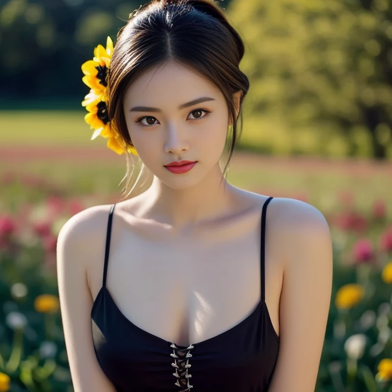 Araffe woman, beautiful,ponytail, long hairลอยปลิวขึ้น,black eyes, ผู้หญิงlong hairชาวเอเชียตะวันออกเฉียงใต้ที่มีใบหน้ากลม, Large chest measures 38 inches., Warm light, morning sun, long hair,black eyes,abdominal muscles, The body is beautiful and strong., rounded chest, (digital painting, HDR, high contrast), 3-D, 8K, 45,000,000 pixcls,Asian girl, Gorgeous Chinese model, Japanese model, beautiful asian woman, Japanese goddess, Very beautiful girl., beautiful young woman, very beautiful woman, Attractive and beautiful, sexy girl, Asian girl, beautiful female model, jaw-dropping beauty, Attractive face and body