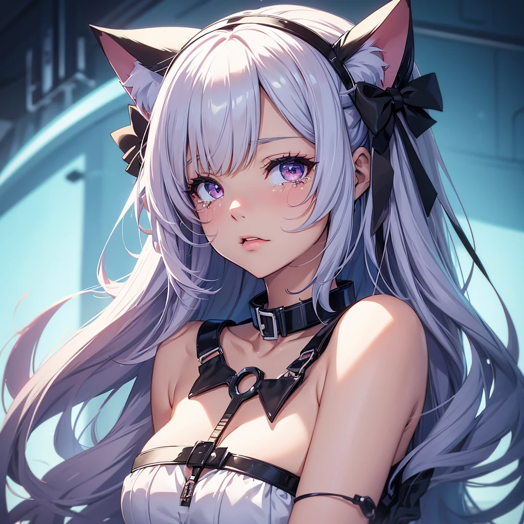 Close-up of a woman wearing cat ears and a collar, Anime drawing by Jan J., Pixiv, Renaissance, seductive Anime Girls, Gwaiz, | Anime with attention to detail, Anime Girlss, , Ahegao, Anime Girls, Pin on anime, everyone, Digital anime illustration, Naughty, Also, Crying beautiful female android!