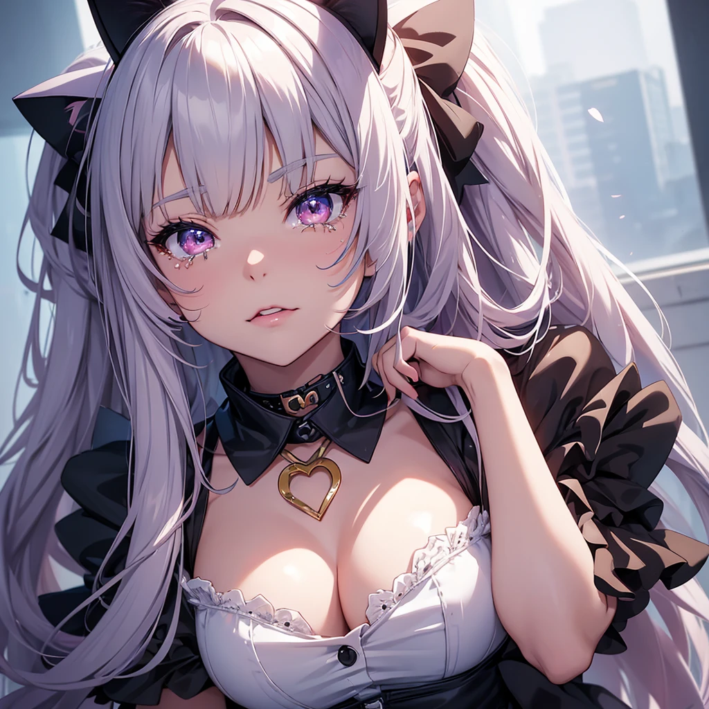 Close-up of a woman wearing cat ears and a collar, Anime drawing by Jan J., Pixiv, Renaissance, seductive Anime Girls, Gwaiz, | Anime with attention to detail, Anime Girlss, , Ahegao, Anime Girls, Pin on anime, everyone, Digital anime illustration, Naughty, Also, Crying beautiful female android!
