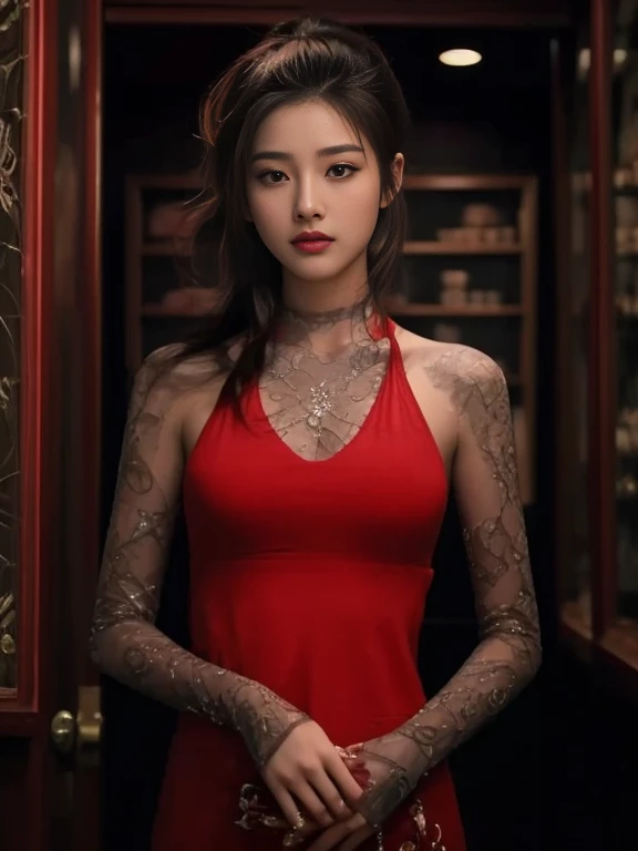 Araffe woman, beautiful,ponytail, long hairลอยปลิวขึ้น,black eyes, ผู้หญิงlong hairชาวเอเชียตะวันออกเฉียงใต้ที่มีใบหน้ากลม, Large chest measures 38 inches., Warm light, morning sun, long hair,black eyes,abdominal muscles, The body is beautiful and strong., rounded chest, (digital painting, HDR, high contrast), 3-D, 8K, 45,000,000 pixcls,Asian girl, Gorgeous Chinese model, Japanese model, beautiful asian woman, Japanese goddess, Very beautiful girl., beautiful young woman, very beautiful woman, Attractive and beautiful, sexy girl, Asian girl, beautiful female model, jaw-dropping beauty, Attractive face and body
