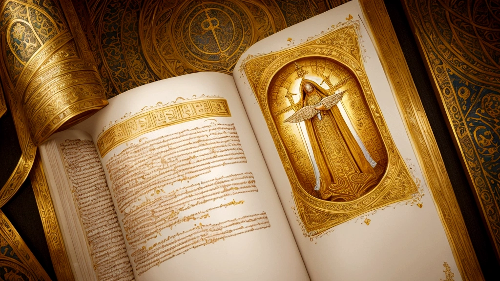 "An ancient parchment illuminated with golden hues and delicate script, bearing the words of John 14:2-3 in intricate calligraphy. The manuscript depicts the Father's house with its many rooms, adorned with celestial motifs and symbols of divine grace. Jesus' comforting words are inscribed alongside depictions of angelic beings preparing heavenly abodes, reflecting the promise of eternal fellowship with God. The scriptorium ambiance invites contemplation of the spiritual reassurance and divine reward described in the New Testament."