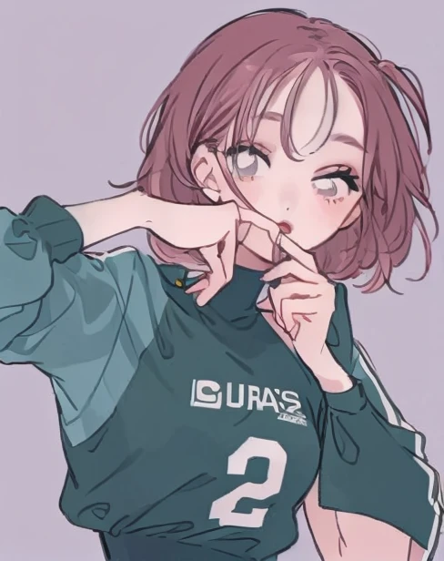 sporty、beautiful girl、Fashionable、pixy cut