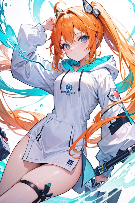 Highest quality, masterpiece, High resolution, 8K, Hoodies and anime style girls, One Girl, Detailed line drawing, Bright White and Bright Amber Styles, Digital Enhancement, close, Anime Core, Flowing fabric