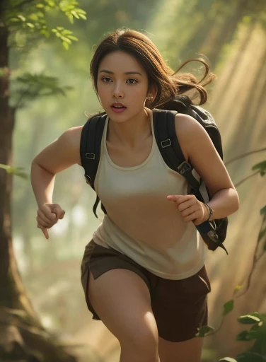 Araffe woman, ผู้หญิงlong hairชาวเอเชียตะวันออกเฉียงใต้ที่มีใบหน้ากลม, Large chest measures 38 inches., Warm light, morning sun, long hair,black eyes,abdominal muscles, The body is beautiful and strong., rounded chest, (digital painting, HDR, high contrast), 3d, 8K, 45,000,000 pixcls,Asian girl, Gorgeous Chinese model, Japanese model, beautiful asian woman, Japanese goddess, Very beautiful girl., beautiful young woman, very beautiful woman, Attractive and beautiful, sexy girl, Asian girl, beautiful female model, jaw-dropping beauty, Attractive, sexy, seductive face and body,