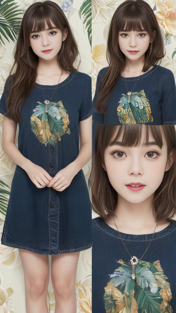 （（（Full Body Shot）））、Tropical sandy beach、Standing posture、１girl、（（Loli face））、（Full Body Shot）、(Surreal)、(Awareness-raising)、(High resolution)、(8K)、(Very detailed)、(Best illustrations)、(wallpaper）、（Beautiful and detailed eyes)、(Highest quality)、(Ultra-detailed)、(masterpiece)、（Detailed face）、solo、One Girl、Pure Erotic Face Ace_v1、View your viewers、Fine details、Detailed face、Low Key、Laughter、Pixie Cut、Cute clothes、clear、Serious clothes、Diagonal bangs、Brown Hair、