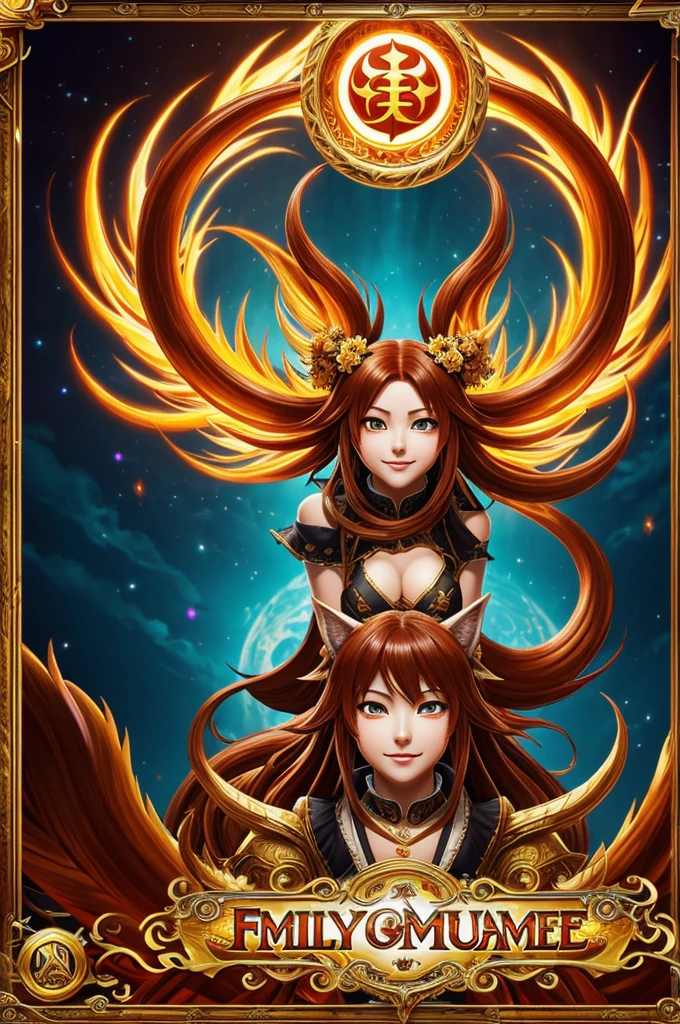 best quality, Masterpiece, Ultra high resolution, 12 tails online game, Guild, be happy, family