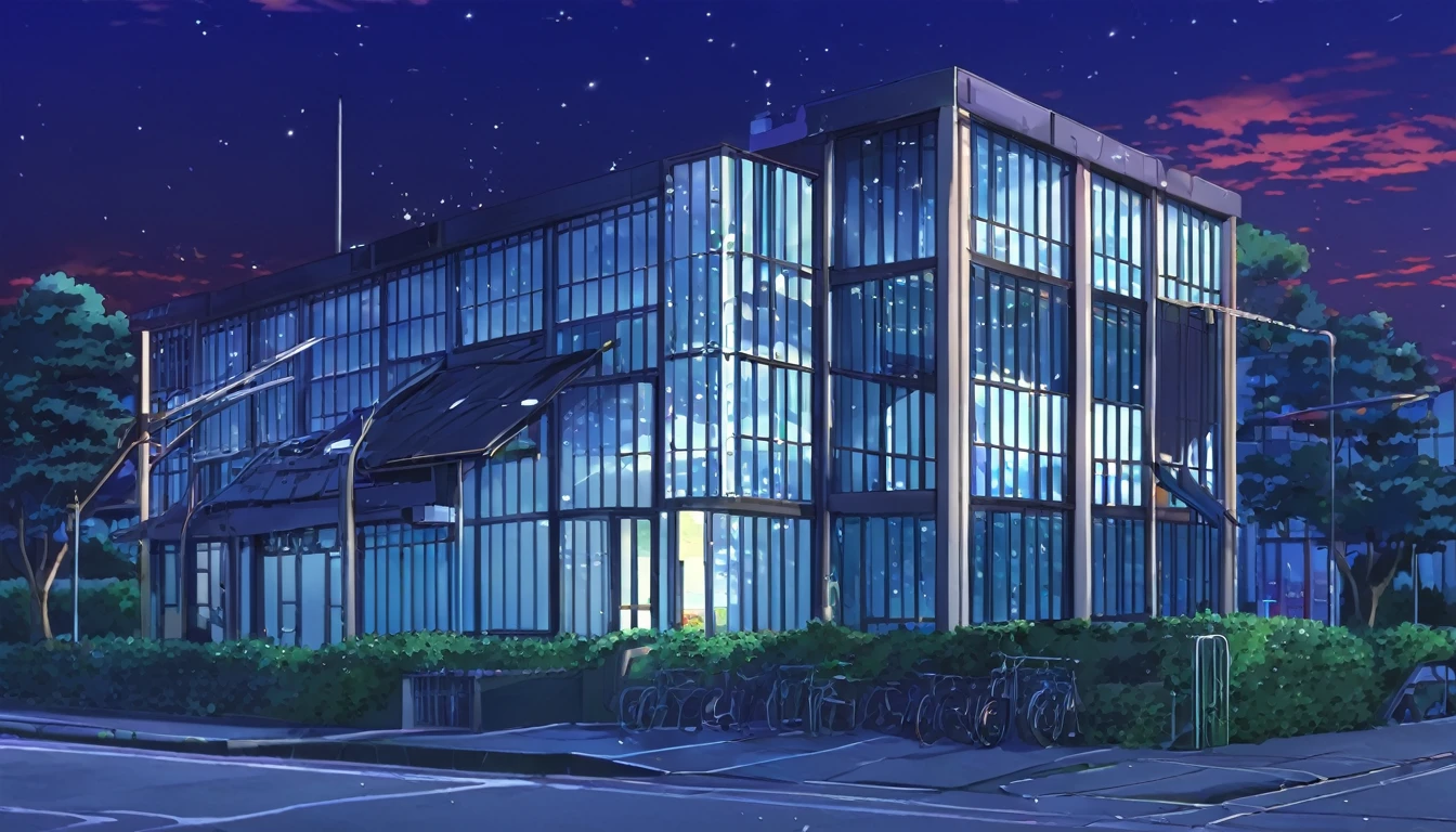 High school, school near mysterious shop anime style