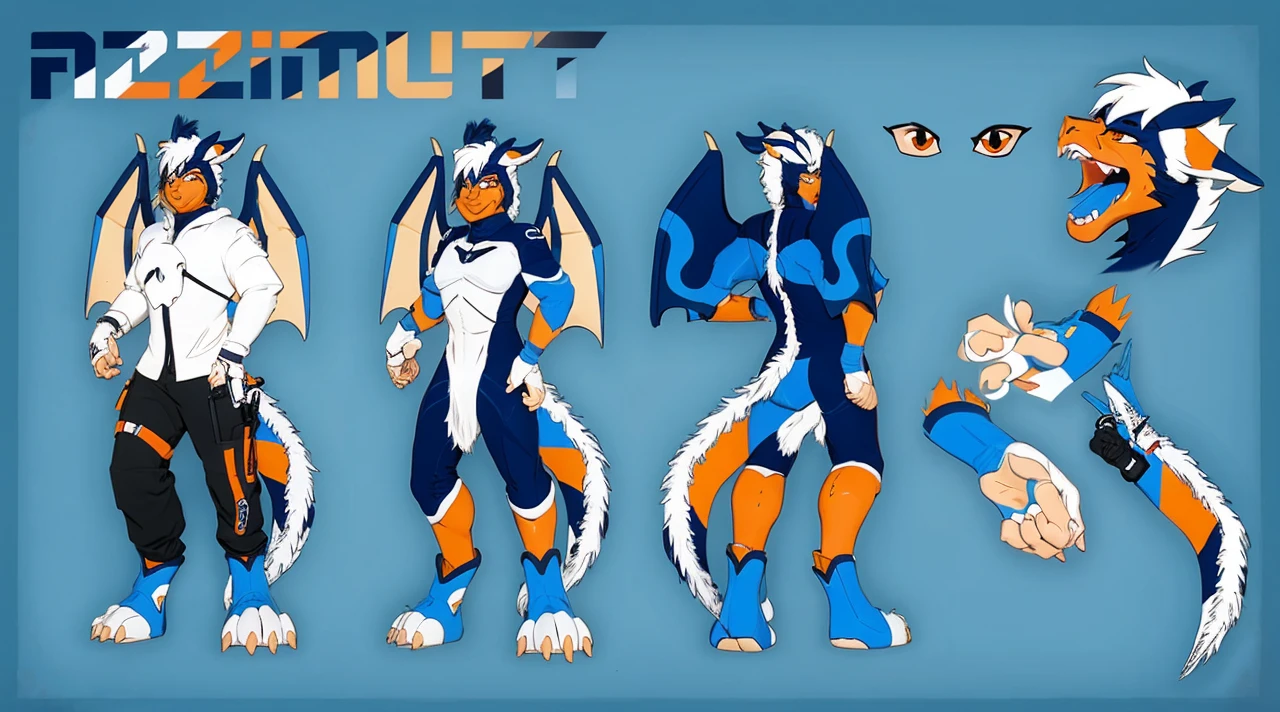 The character on the ref sheet waving happy