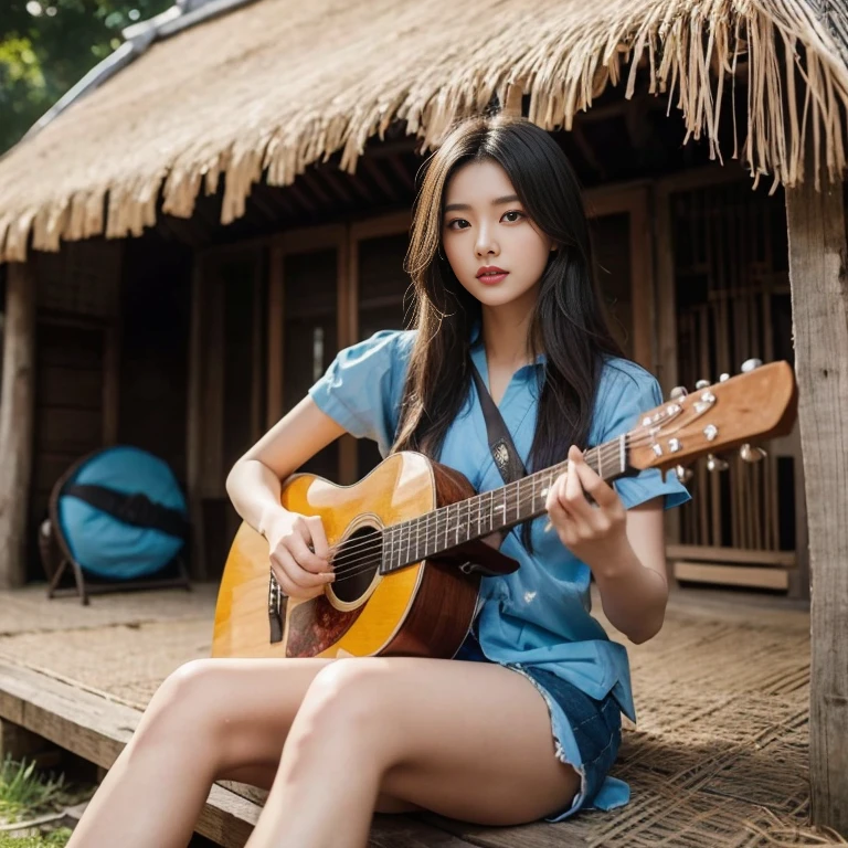 Araffe woman, ผู้หญิงlong hairชาวเอเชียตะวันออกเฉียงใต้ที่มีใบหน้ากลม, Large chest measures 38 inches., Warm light, morning sun, long hair,black eyes,abdominal muscles, The body is beautiful and strong., thick hips, rounded chest, (digital painting, HDR, high contrast), 3d, 8K, 45,000,000 pixcls,Asian girl, Gorgeous Chinese model, Japanese model, beautiful asian woman, Japanese goddess, Very beautiful girl., beautiful young woman, very beautiful woman, Attractive and beautiful, sexy girl, Asian girl, beautiful female model, jaw-dropping beauty, Attractive, sexy, seductive face and body,