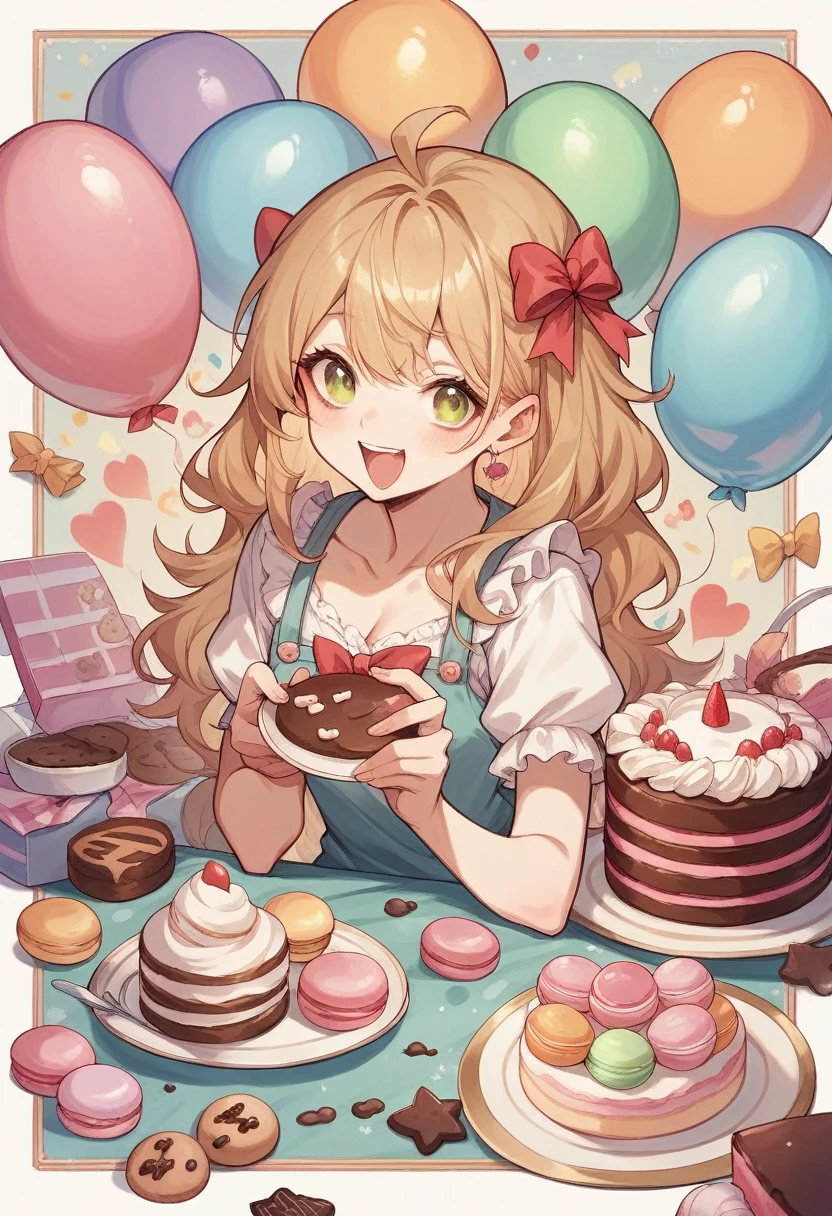 scene, zoom camera, sweet tea , A lot of cake, Macarons, chocolate, perfect, Cookies, land of sweets ,birthday party