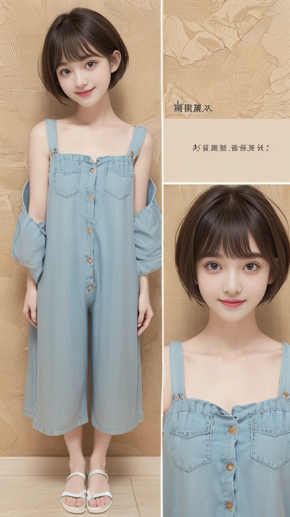 (((Full Body Shot)))、Tropical sandy beach、Standing posture、1girl、(( face))、(Full Body Shot)、(Surreal)、(Awareness-raising)、(High resolution)、(8K)、(Very detailed)、(Best illustrations)、(wallpaper)、(Beautiful and detailed eyes)、(Highest quality)、(Ultra-detailed)、(masterpiece)、(Detailed face)、Pure Erotic Face Ace_v1、View your viewers、Fine details、Detailed face、Low Key、Laughter、Pixie Cut、Cute clothes、clear、Serious clothes、Diagonal bangs、Brown Hair、